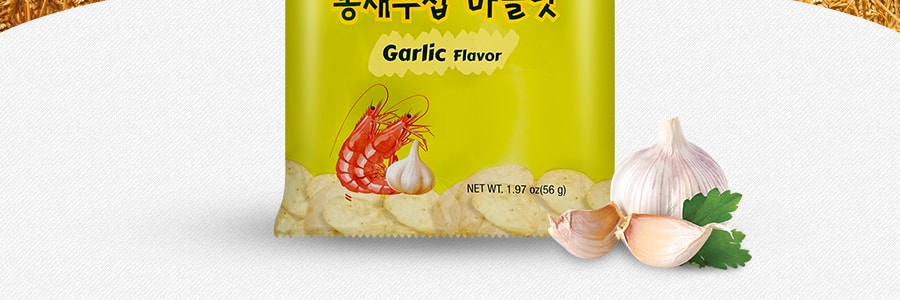 韓國Jayone 鮮蝦片 大蒜 56g