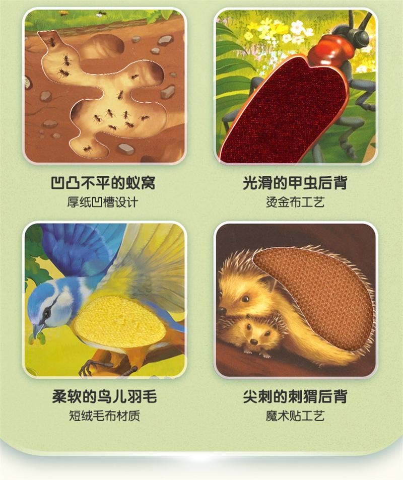 【中国直邮】 宝宝巴士 绘本1-2岁触摸书婴幼儿童早教启蒙认知3D机关立体中英双语有声书 森林触摸大书1册