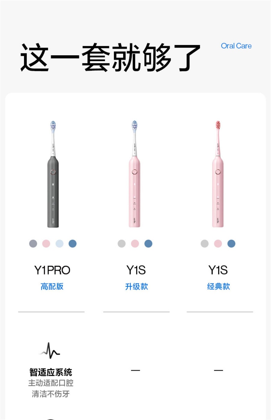 【中国直邮】usmile  情人节礼物电动牙刷男女成人声波全自动情侣款罗马柱礼盒装  雾蓝