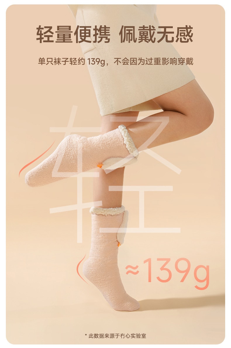 【中国直邮】 冇心 充电加热发热袜子暖脚神器女生床上睡觉办公室充电暖腿宝礼物   喵喵暖白