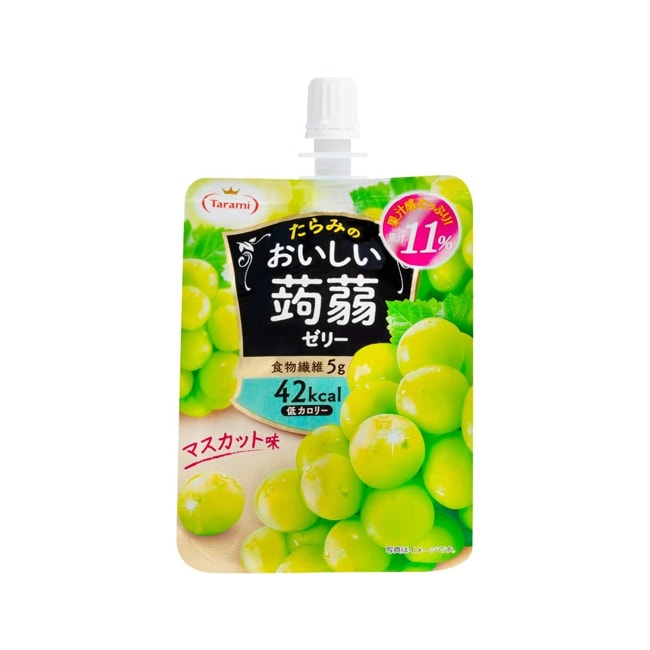 【日本直邮】Tarami多良见 蒟蒻可吸果汁果冻0卡 白葡萄味 150g