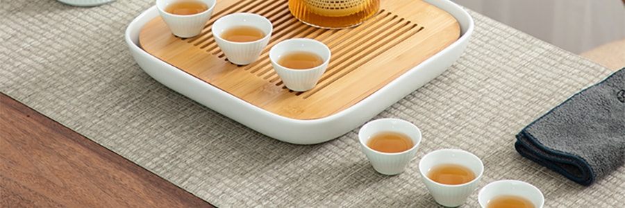 南山先生 东篱茶壶茶具套装  六杯子+ 茶叶罐+茶壶+27cm小雅茶盘