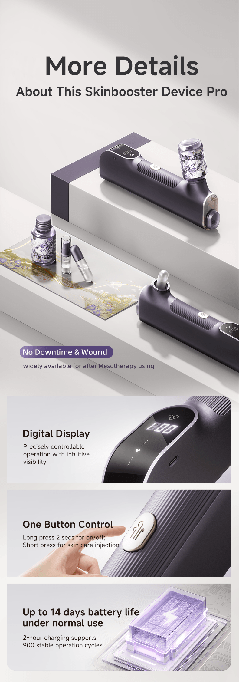  谷心 GX. 【贈送5瓶30ml純露】全美獨家新品首發 最新款雅灰紫居家無針水光砲小吊瓶水光儀 敏敏肌必備 美容儀器 1台 + 贈送5瓶30ml純露