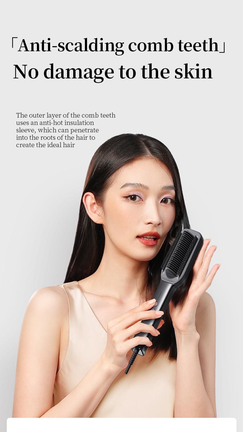 金稻 焗油直髮梳 精油直髮梳 改善毛躁髮質 負離子護髮不傷髮 家用蓬鬆 KD377 1台