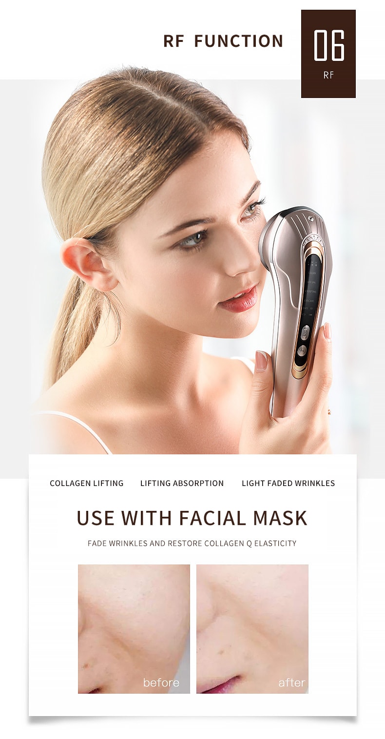 K·SKIN金稻 射頻美容儀臉部 紅綠紫光子嫩膚儀 提拉緊緻 淡化細紋臉部 導入美顏儀 KD9905