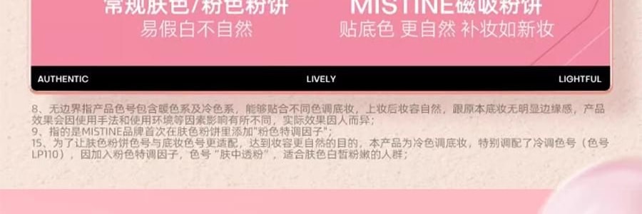 泰國MISTINE蜜絲婷 柔霧貼貼粉餅 磁吸粉餅 18H持妝抗闇沉隱毛孔控油 補妝隨行扒臉 柔焦不卡紋0粉感 吸油光 7g #LF110 自然偏白膚色 敏感肌適用
