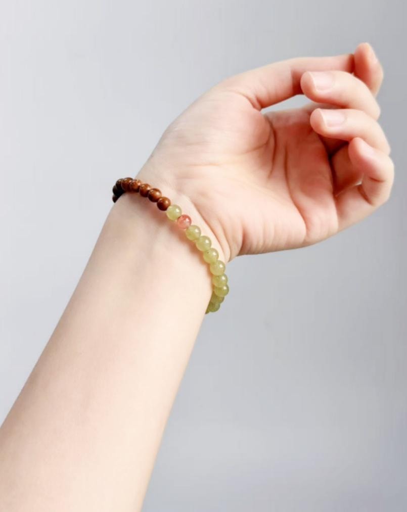 【富贵吉祥】新疆库克和田玉手串6mm | 天然碧玉圆珠 | 招财平安手链 新年圣诞生日送礼佳选