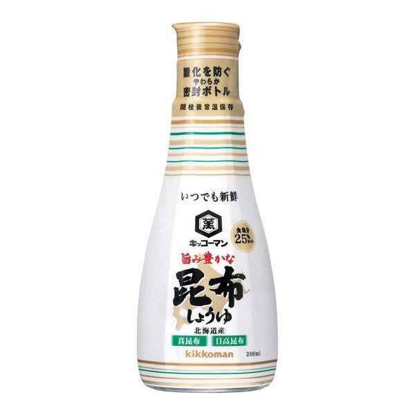 【日本直郵】KIKKOMAN萬字牌 UMAMI美味豐富海帶醬油 200ml