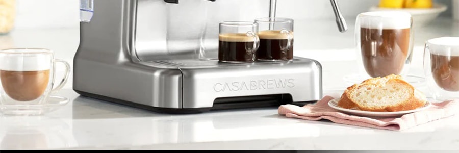 美国CASABREWS咖佰士 意式咖啡机 半自动咖啡机磨豆机 自带研磨冲泡一体机 不挑豆子 91oz 水箱 半自动打奶泡机 5700PRO