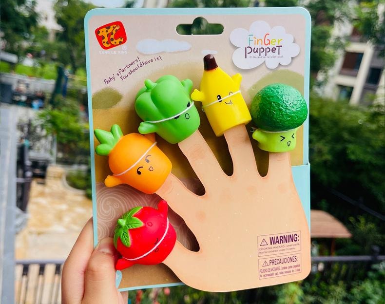 【中国直邮】 FOXTAIL 早教手指玩偶 讲故事 儿童 婴幼儿搪胶动物 摆件5只装*2份 -斑马款*|