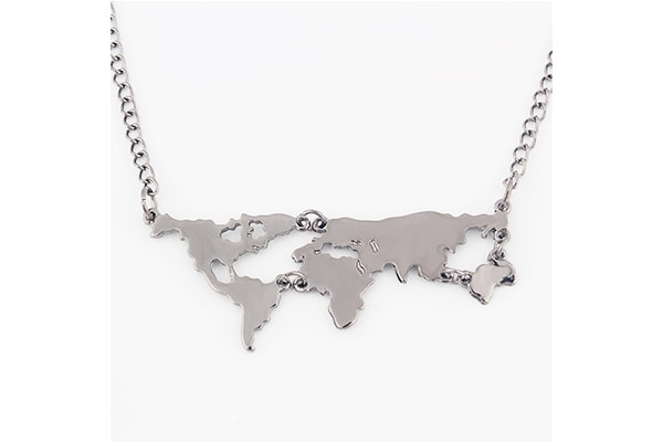Globe map necklace
