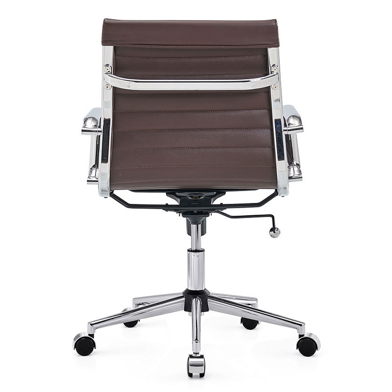 【美国现货】LUXMOD 办公椅 深棕色和银色椅身 西皮 单人椅