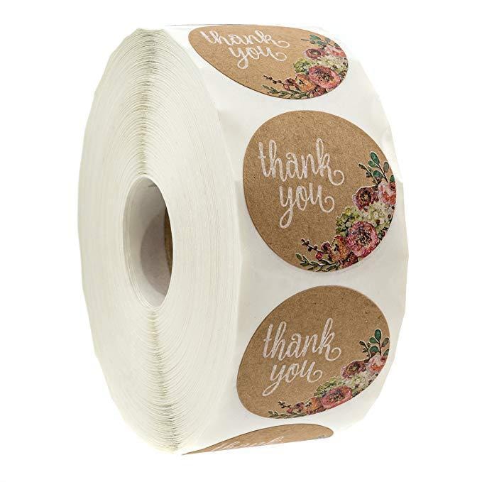 灰姑娘精选 1英寸/500个卷装封口贴感谢不干胶贴纸标签 #花卉