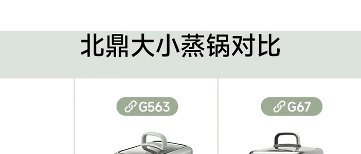 BUYDEEM北鼎 多功能蒸炖锅 隔水蒸炖锅电蒸锅 加大加高不挑餐具 14L G67 双层