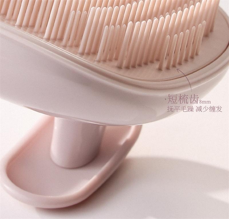 古迪 洗頭梳二合一矽膠洗頭髮神器頭部按摩梳洗 淺紫色 1個裝