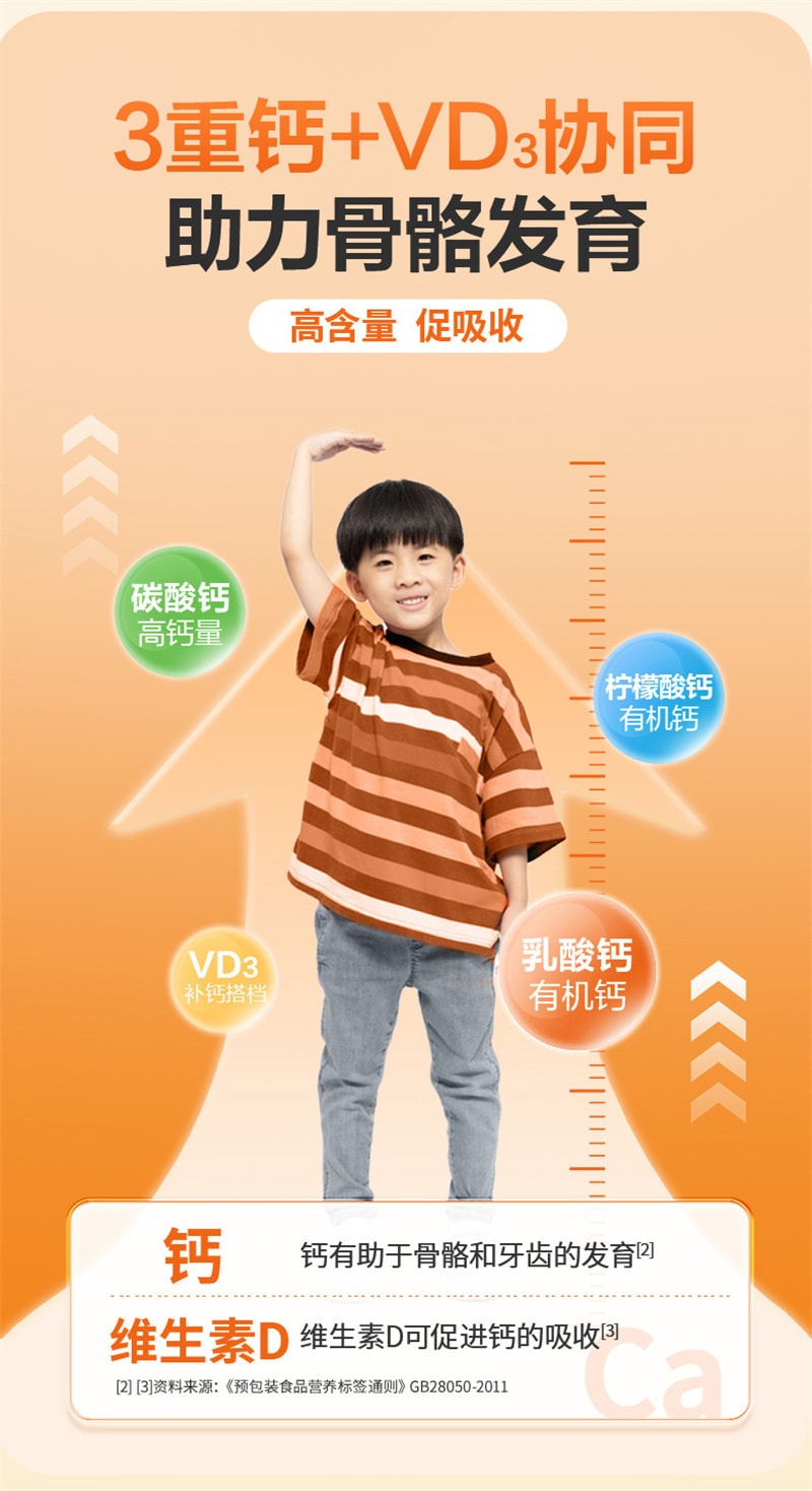 【中國直郵】21金維他 維生素A 維D鈣鐵鋅咀嚼片鈣片30粒益生元