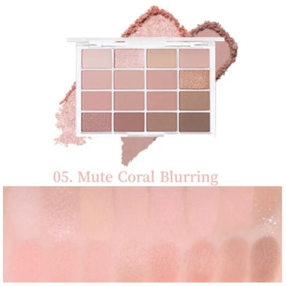 韓國 WAKEMAKE 唯可魅 經典16色眼影盤 #05 Mute Coral Blurring