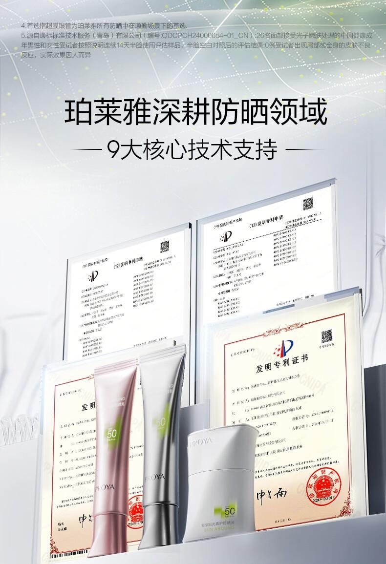 【中國直郵】 珀萊雅 超膜銀管沁柔防曬 SPF50+ PA+++ 戶外通勤 敏感肌防曬乳 50ml