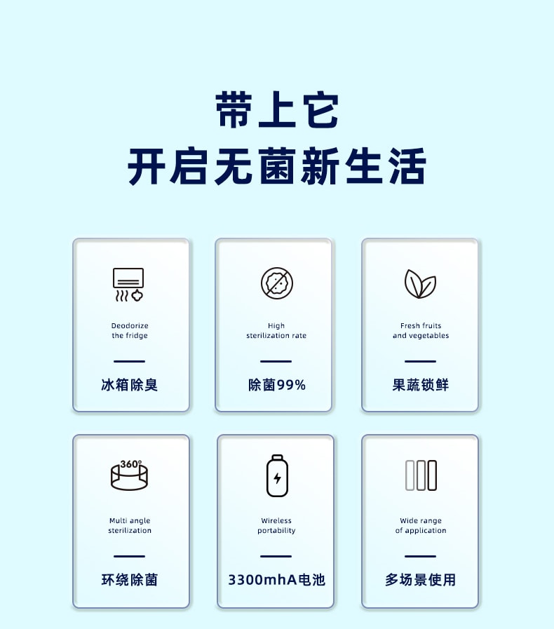 【中國直郵】小熊臭氧殺菌空氣清淨機 除菌消抑毒去異味 淺綠色款
