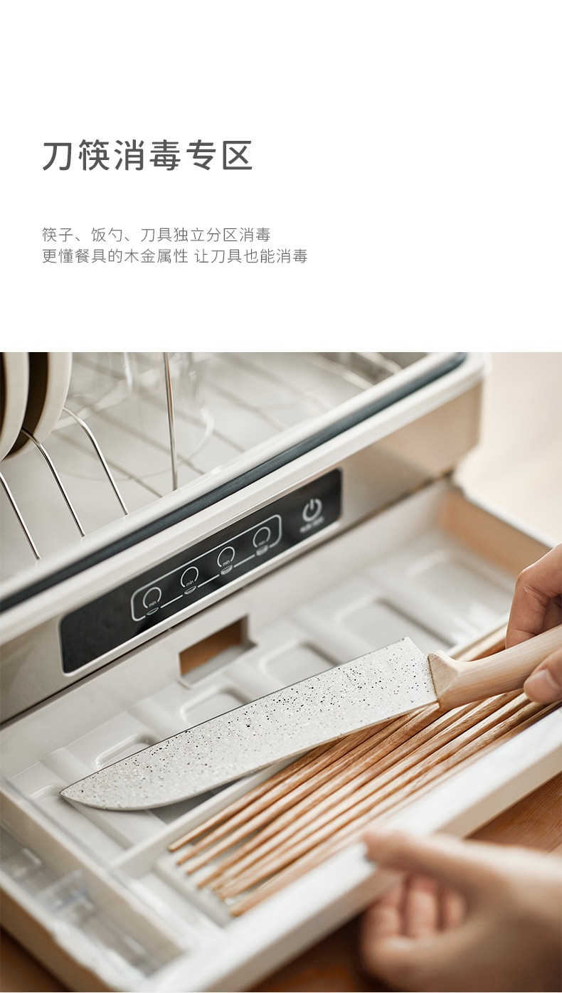 OLAYKS 收納消毒櫃 白色 廚房餐具消毒 餐具烘乾 桌上型 家用小型 42L 100~120V通用