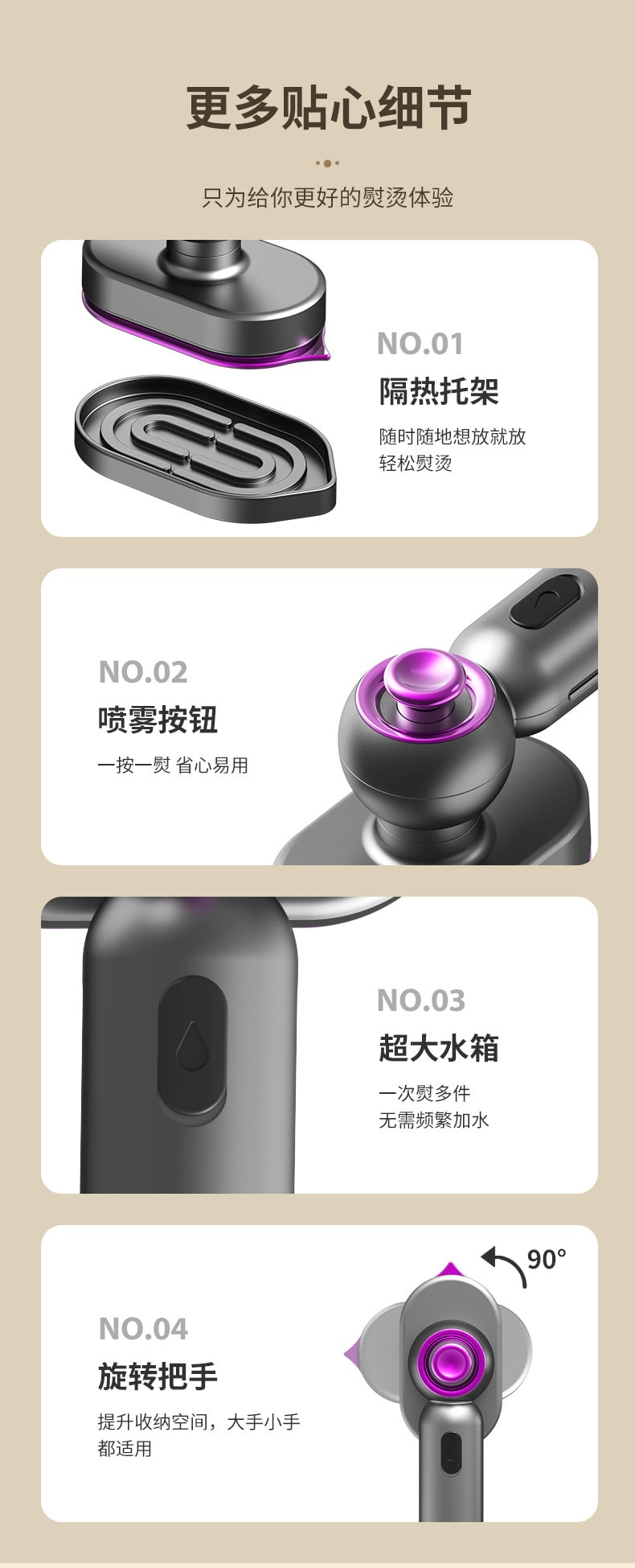 【中國直郵】手持熨燙機 家用小型迷你便攜式旋轉掛燙機 宿舍霧化蒸氣電熨斗 星空灰 1個|*預計到達時間3-4週
