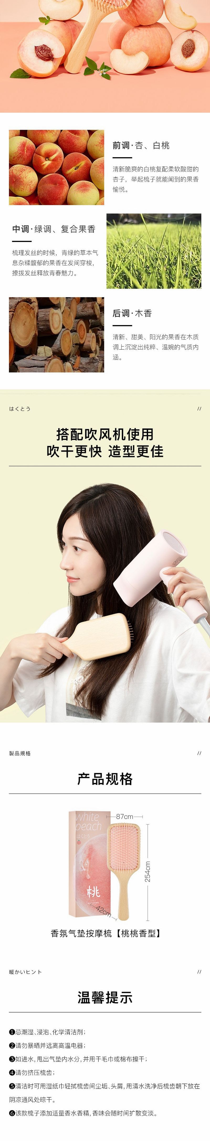 Air cushion massage comb