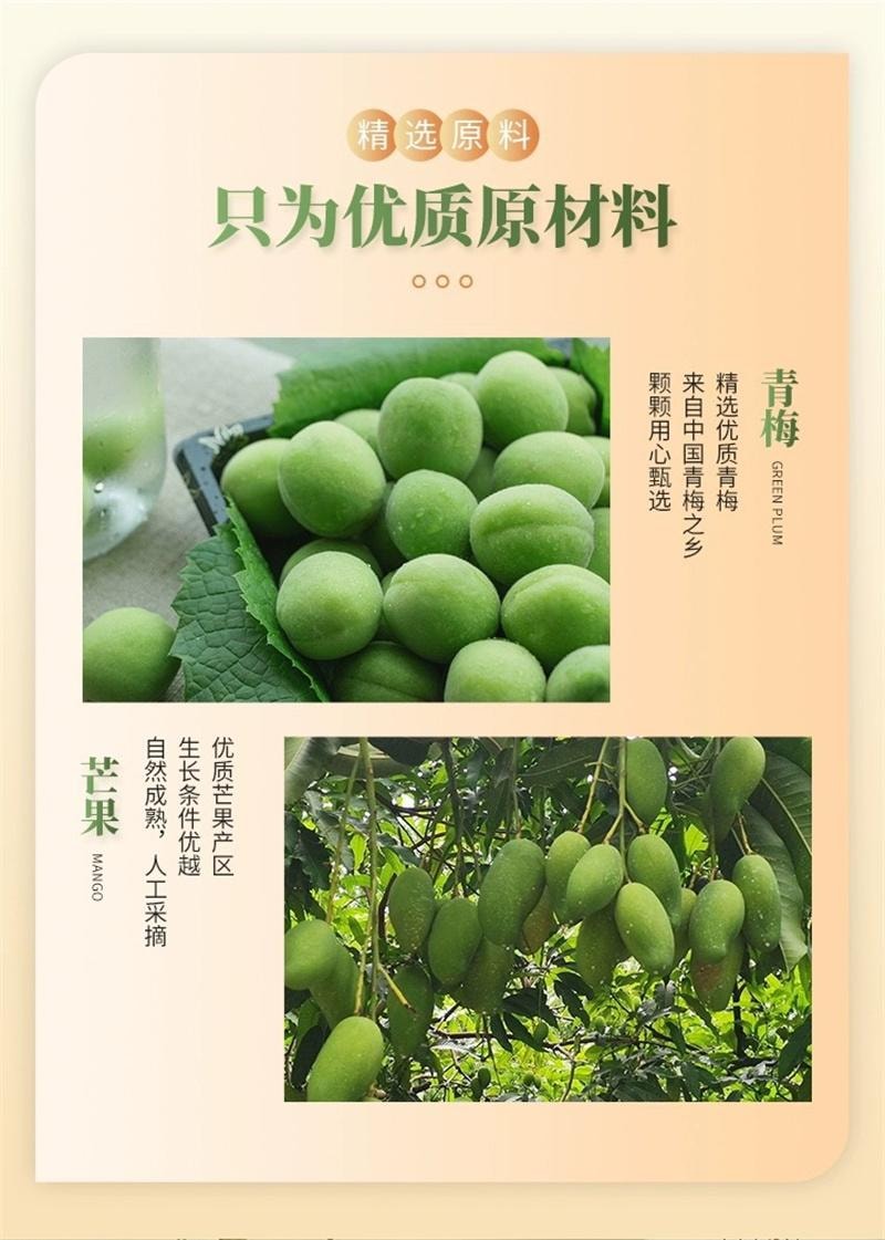 梅千語 袋裝夾心果乾 果脯 蜜餞 梅子芒果乾 休閒小吃 解饞小零食-梅有芒果 1袋