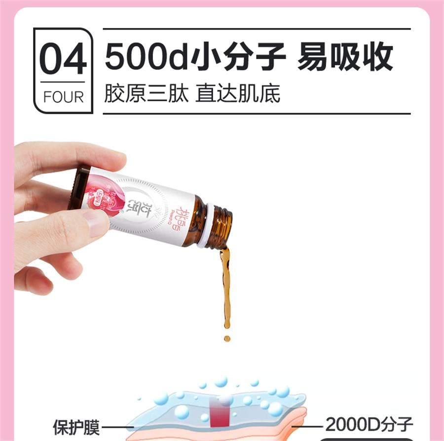 【中国直邮】 999 桃白白胶原蛋白肽弹性蛋白果汁饮品 口服液小分子肽液态饮胶原精华饮300ML/盒