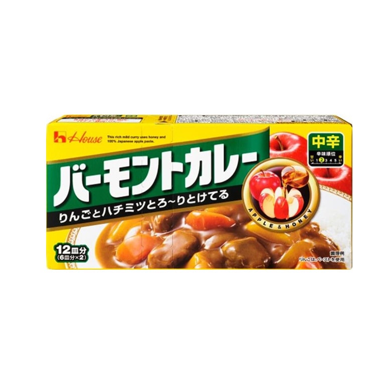 【日本直郵】 日本 好侍 蜂蜜蘋果咖哩塊 中辣 230g