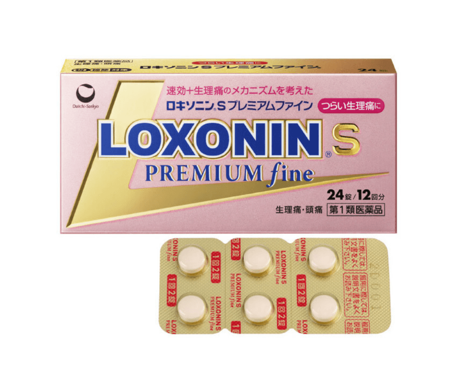 【日本直邮】第一三共乐松LOXONIN.S缓解剧痛的生理痛止疼药粉金盒新款24片