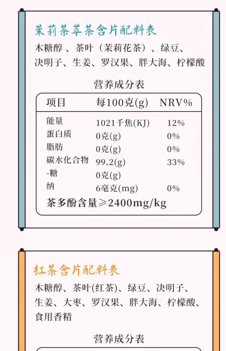 【中国直邮】 茶口乐 鲜茶冷萃茶含片 缤纷全家桶 135g*1盒