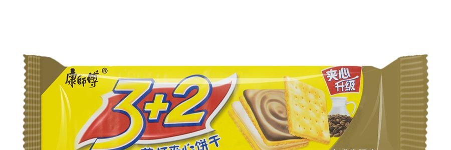 康師傅 3+2蘇打夾心餅乾 咖啡牛奶口味 125g