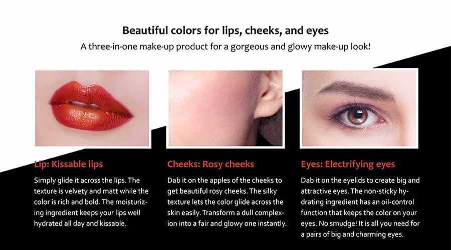 3 Concept Eyes Lip Cheek (5 colors) 4.8g
