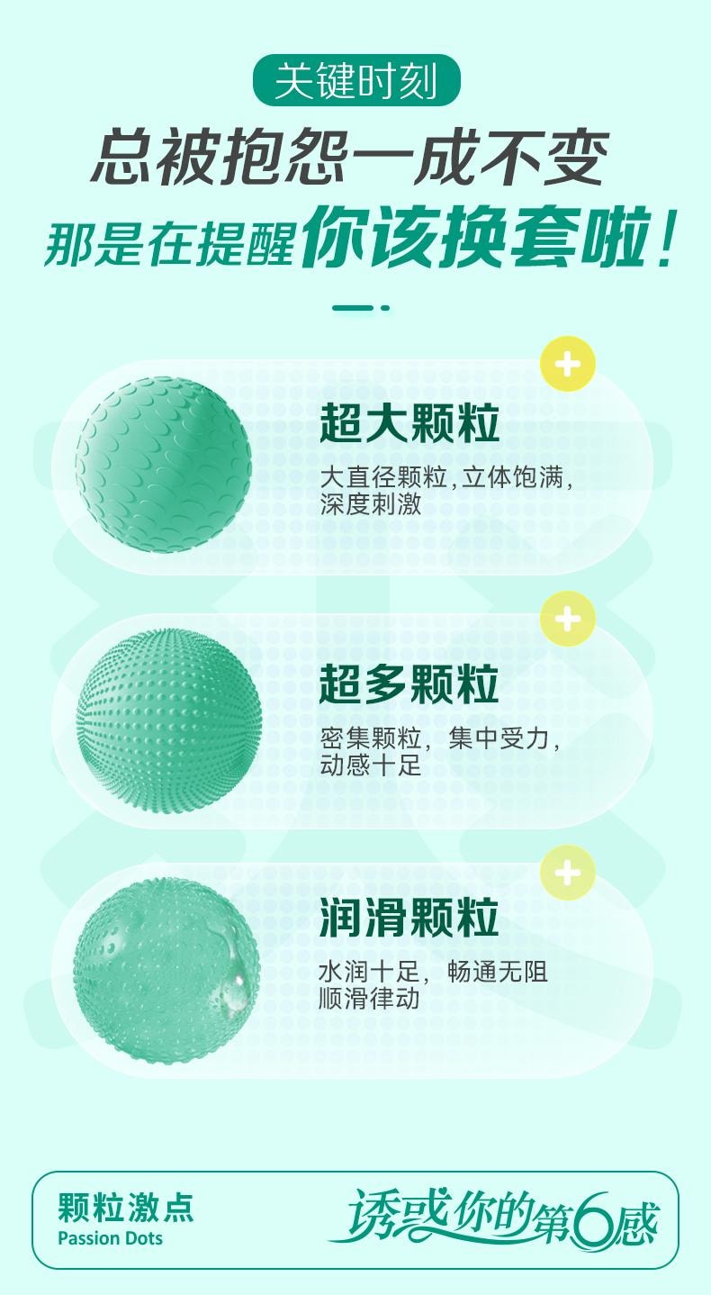 【中国直邮】 第6感 颗粒激点避孕套18只装*2盒 狼牙大颗粒带刺情趣男用品安全正品超薄