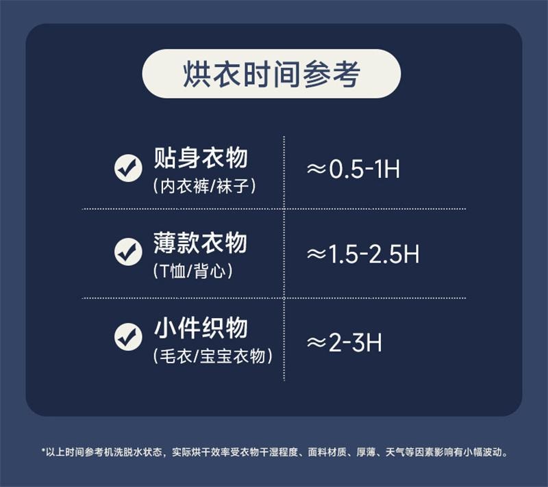 【中国直邮】 亲太太 旅行便携式烘干机折叠烘干机小型 美规 白色 1个装