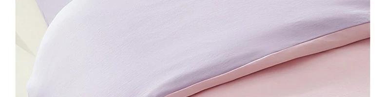 【中國直郵】網易嚴選 A類豚棉全棉針織拼色四件套 胭紫粉 適用2.2mx2.4m被芯 床笠款