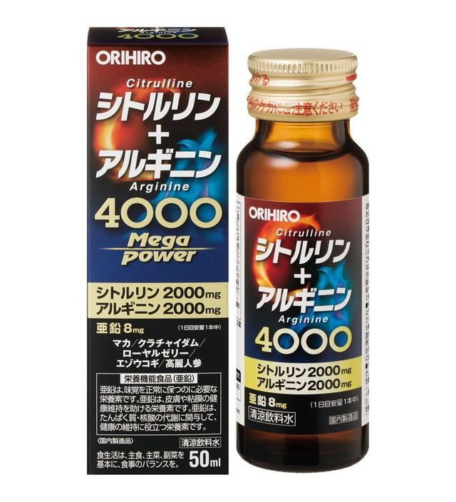 【日本直邮】 日本ORIHIRO 瓜氨酸精华提高精力精氨酸黄金多喝 MEGAPOWER4000 50ml
