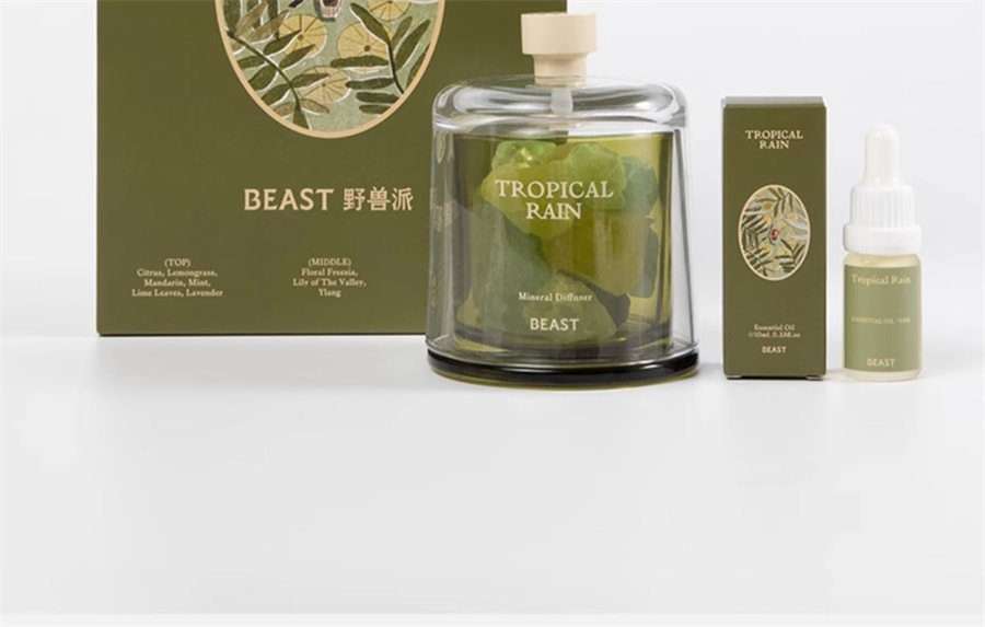 【中國直郵】 THEBEAST野獸派 龔俊同款 穀雨時節擴香香氛晶石香薰禮盒生日禮物 綠色
