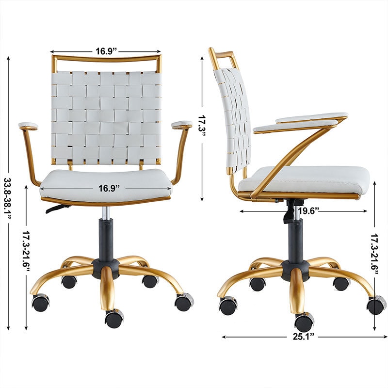 【美国现货】LUXMOD 手工编制椅 白色和金色椅身 西皮 单人位