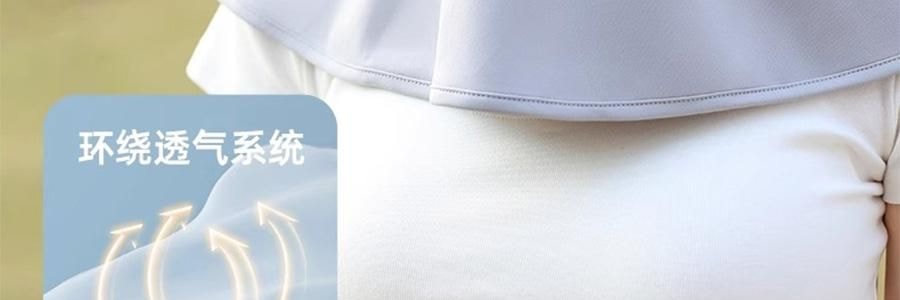 OHSUNNY 带帽檐款防晒面罩口罩 全脸防晒黑 护颈一体 云霜灰