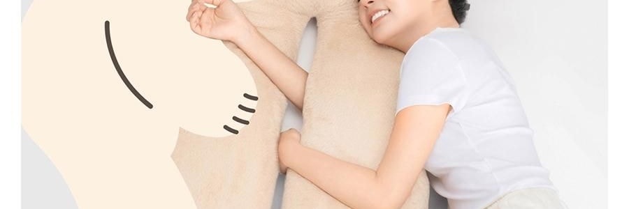躺岛 熊抱系列 睡姿辅助抱枕熊抱抱枕 靠枕靠垫夹腿睡觉 灰灰棕 115x48cm