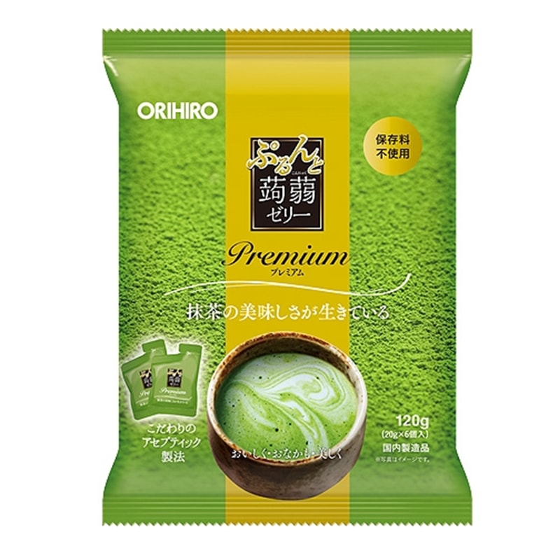 【日本直邮】日本ORIHIRO 低卡蒟蒻果冻  2021年新品 抹茶味 6枚装