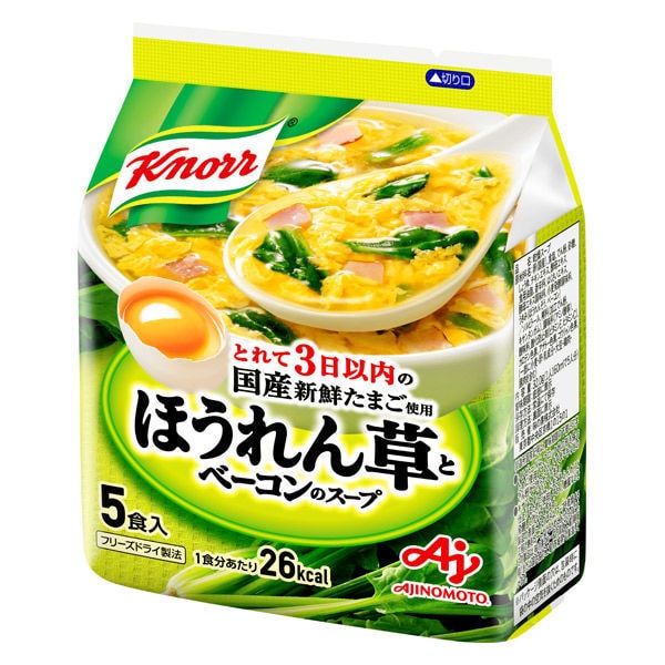 AJINOMOTO 味之素 KNORR 低卡低熱量即溶菠菜培根蛋花湯 5包入