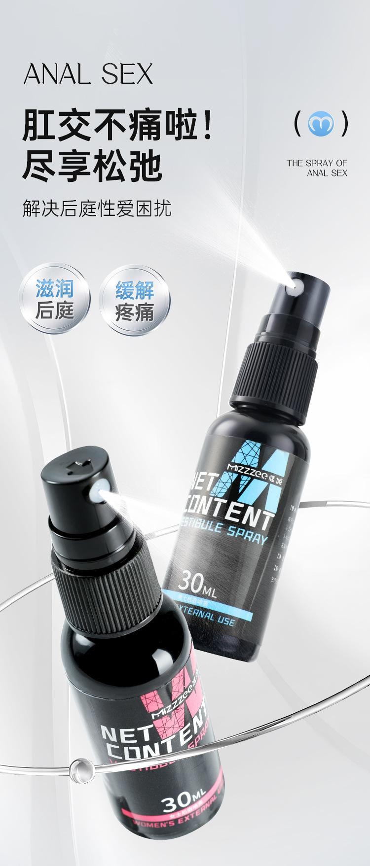 【中國直郵】 謎姬 後庭噴霧女款30ml裝成人用品男女後庭潤滑液夫妻房事