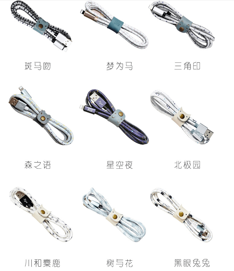 冇心良品(MAOXIN)文藝小清新插畫 星途系列蘋果手機數據線/ 快速充電線 川和麋鹿