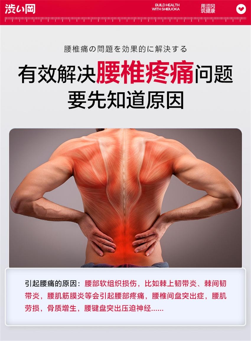 【中國直郵】 澀岡 腰肌勞損專用膏藥貼 遠紅外線消炎腰間椎間盤突出腰痛間盤止痛藥貼 10貼/盒(腰肌勞損專用)