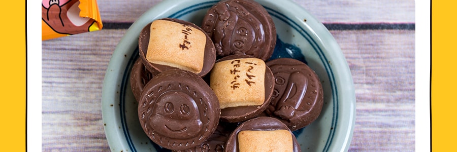 日本SHOEI DELICY 奶油夾心巧克力餅乾 96g【超萌巧克力次郎造型】