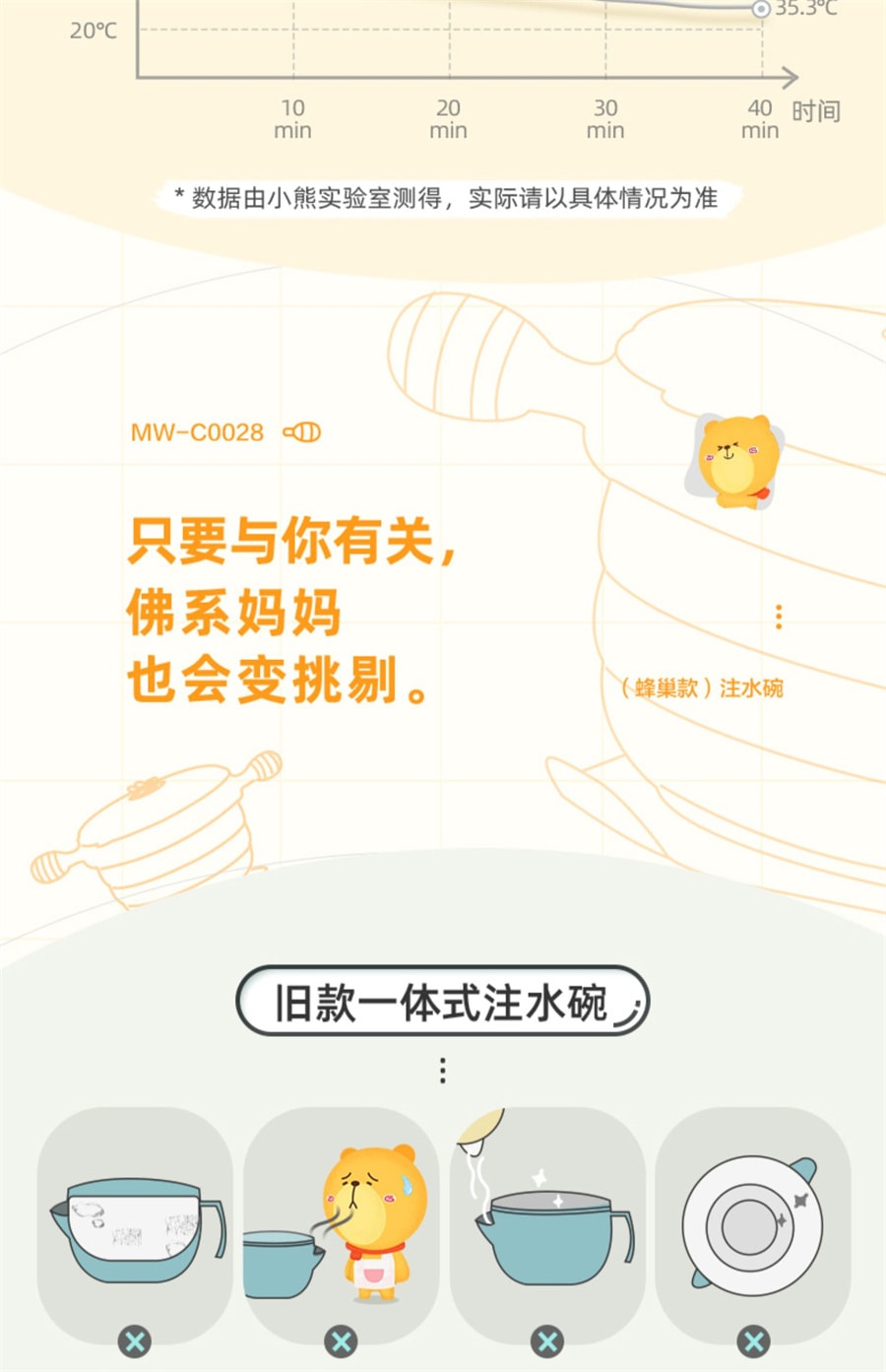 【中國直郵】小熊 注水恆溫碗嬰兒輔食碗保溫碗寶寶兒童餐具加熱吃飯餐盤不鏽鋼 甜桃粉
