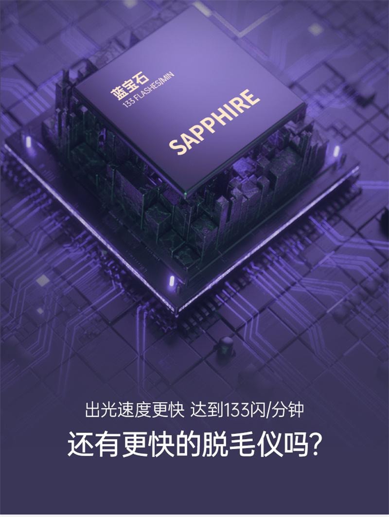 【中國直郵】 歐橘 藍寶石冰點除毛儀器家用雷射男女士專用密處非永久唇毛學生黨 air4水晶紫1台