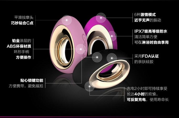 【中国直邮】LELO 阿莉娅Alia震动按摩器 防水情趣跳蛋 诱惑紫色款